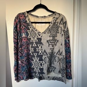 Anthropologie pilcro patterned long-sleeve top